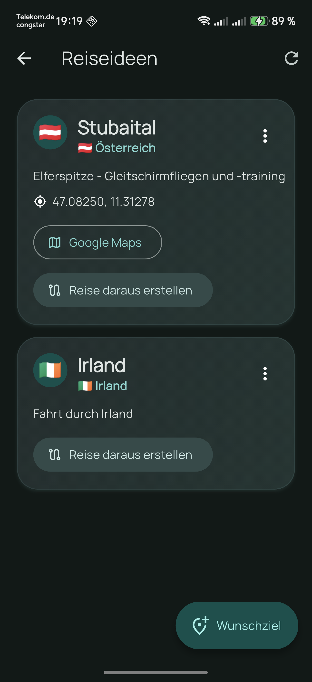 TravCamp Reiseideen und Wunschziele