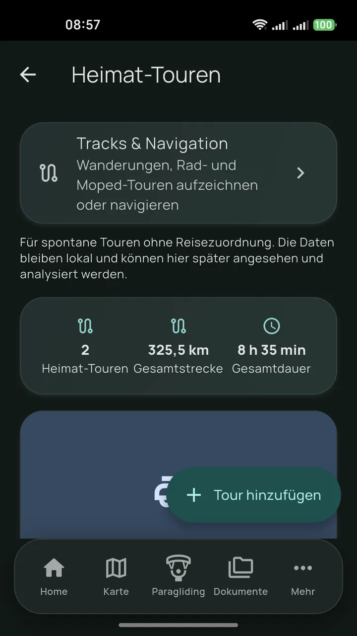 TravCamp Heimattouren mit Aufzeichnung und Auswertung